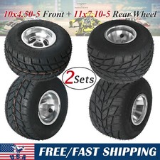 2x Front 10x4.50-5 Rear 11x7.10-5 5" Wheel Tire Rim For Go Kart Mobility Scooter