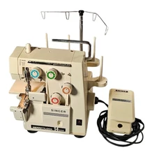 Singer Merrittlock 14U44B Serger Sewing Machine with OEM Singer Pedal See Video