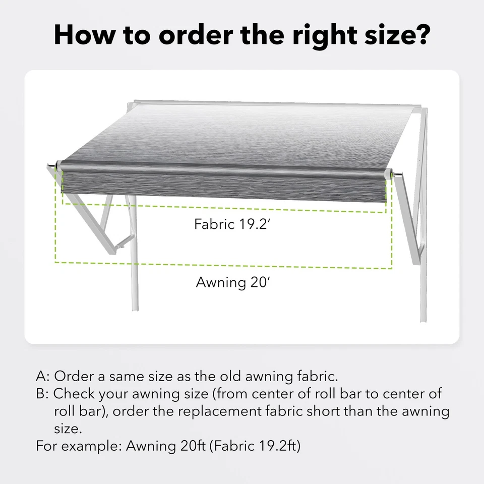 Repuesto de tela para toldo HBN RV, longitud de tela múltiple para toldo, resistente Foto 2 de 4