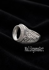 Semi Mount 925 Sterling Silver Bezel Setting Round Shape Blank Stone Ring 23