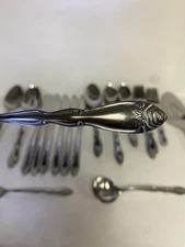 Vintage Ekco Eterna Silver Stainless Flatware Set MAYFLOWER 37pc Service for 6