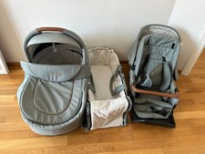 Kombikinderwagen 2in1 FEDER 05 – Grau – inkl. Babywanne, Sportsitz, Wickeltasche