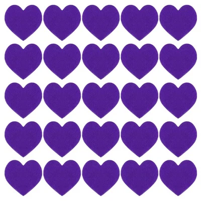 Corazones pompones fieltro 2.76"x2.76", morado, 100 uds, para manualidades - Imagen 1 de 4