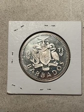 1973 Barbados $10 Dollars 0.9250 Silver ASW 1.1271 Oz Free Shipping