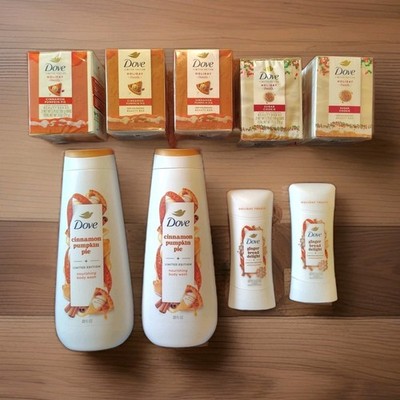 Dove Holiday Pumpkin Pie Body Wash Beauty Bars Gingerbread Deodorant Sugar