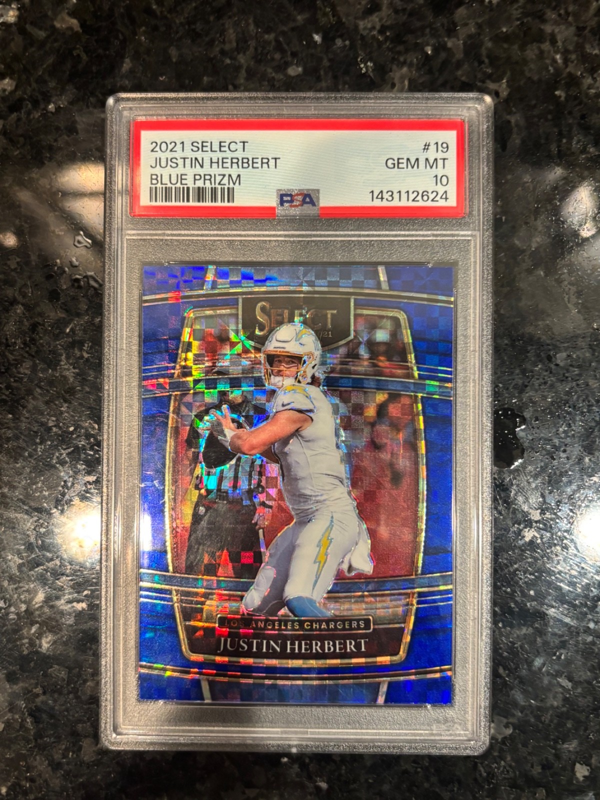 2021 Panini Select - Concourse Justin Herbert #19 Blue Prizm 16/199