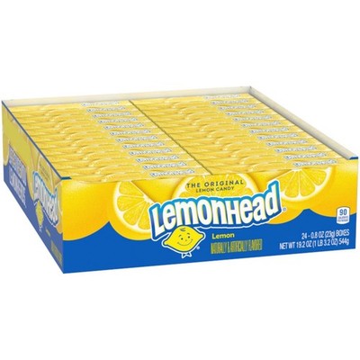Lemonhead Hard Lemon Candy, 0.8 Ounce Boxes (Pack of 24) FRESH