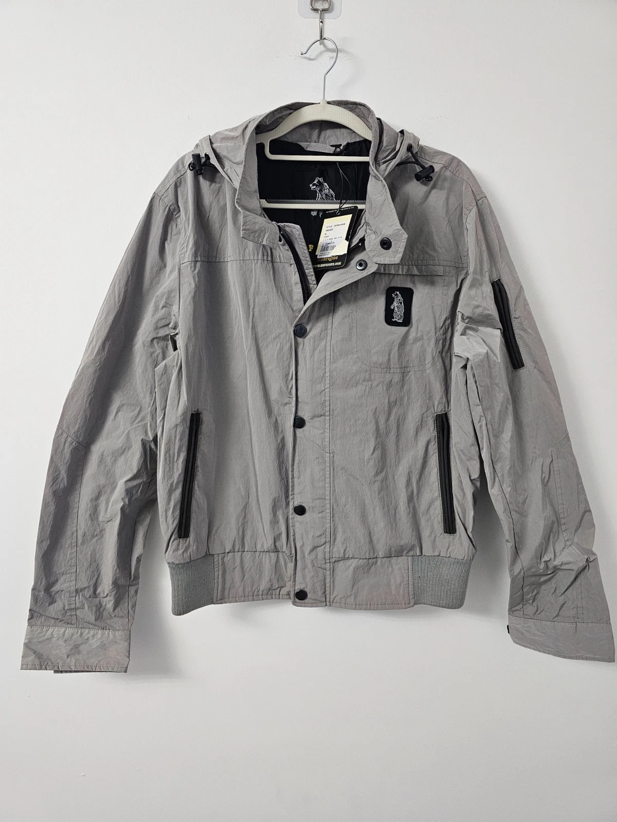 Refrigue Jacket Mens XL Grey Steel Hooded Pricker Windbreaker