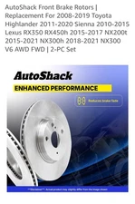 AutoShack Front Brake Rotors | 2 Set