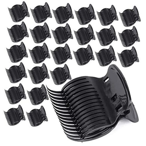 24 Hot Roller Clips for Hair Curler Claw Clip Replacement Hair Section Black