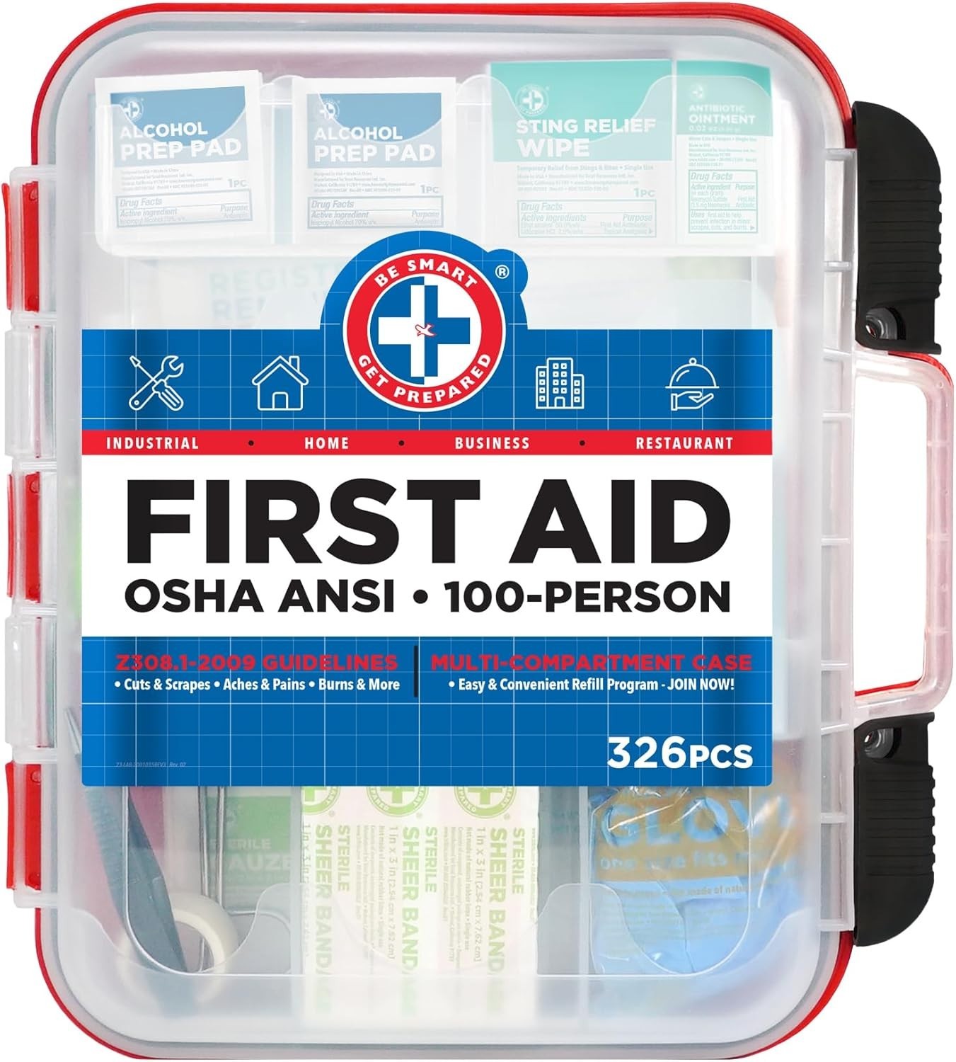 Ultimate 326-Piece Emergency First Aid Kit – Compact Red Case For Home &Amp; Travel
