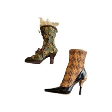 Just The Right Shoe#25319 Argyle Attitude Raine 2002 w/ Extra Victorian Boot-2pc