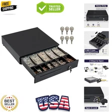 Cash Register Drawer for Point of Sale POS System, 5 Bill/7 Coin, 16" with Ad...