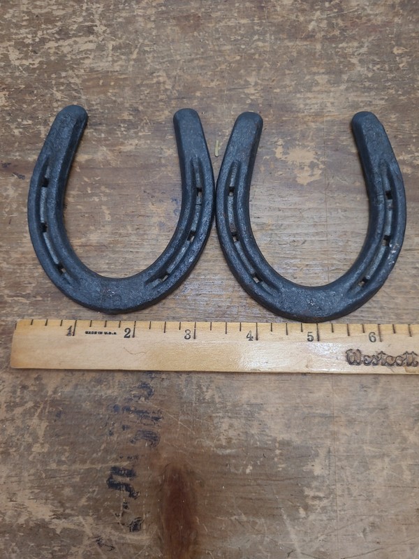 Vintage Diamond Pony Mini Pair of  Horseshoes (2) No.6 Hot Forged