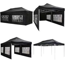 Tent Parties Weddings Backyards 10'x20' Pop Up Canopy 6 Sidewalls - Black