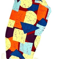 LuLaRoe TC Tall  Curvy Bold Abstract Shapes Geometric Bohemian Multicolor