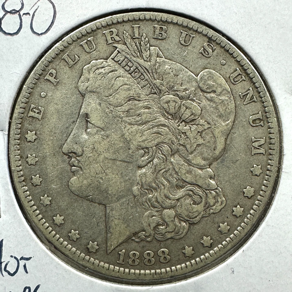 Dólar de plata Morgan 1888-O $1, HOT LIPS VAM 4 variedades (87007) Foto 2 de 3