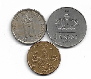 503 . NORVEGE . LOT DE 3 PIECES .