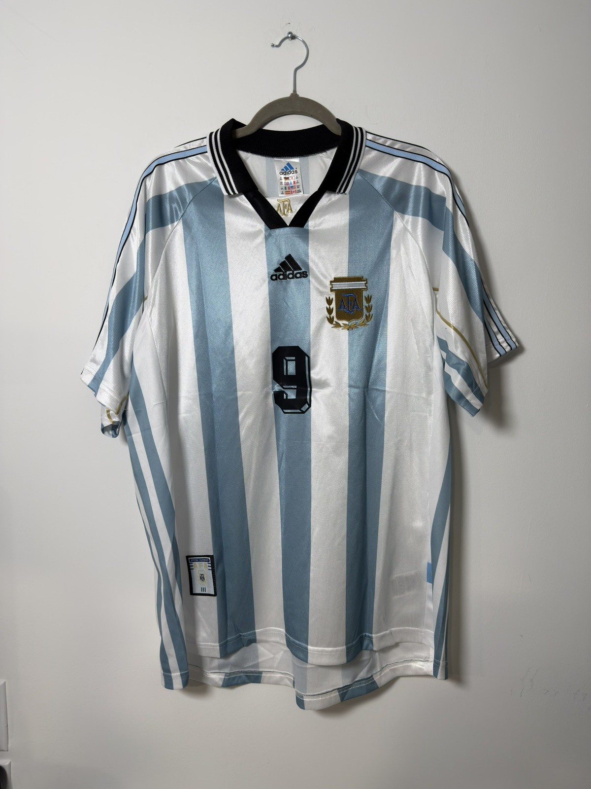 Batistuta Argentina 1998 World Cup Retro Jersey Size 2XL