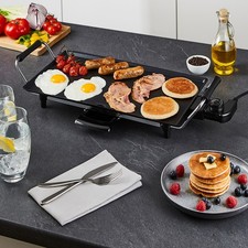 GEEPAS Electric Teppanyaki Table Top Grill Griddle Hot Plate Steak 43.5x23.5cm
