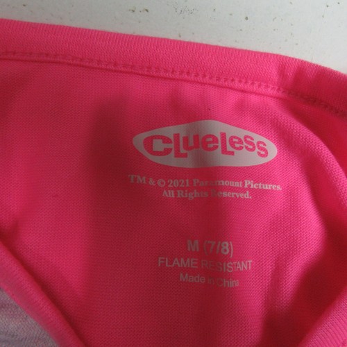 Clueless Girls Size M 7/8 'UGH, AS IF!' 2 PC Pajama Set Tank & Shorts Pink Multi - Picture 10 of 17