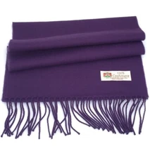 BRAND NEW 100% CASHMERE SCARF /WRAP MADE IN ENGLAND SOLID Eggplant WINTER SCARF