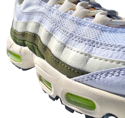 Nike Air Max 95 Trainers Leopard Tongue White UK Size 5 Air Bubble Green - Picture 9 of 24