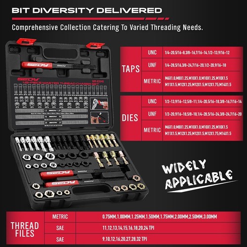 Thread Repair Thread Chaser Tool Set - 49PCS Thread Cleaner Rethreading Master - Bild 5 von 8