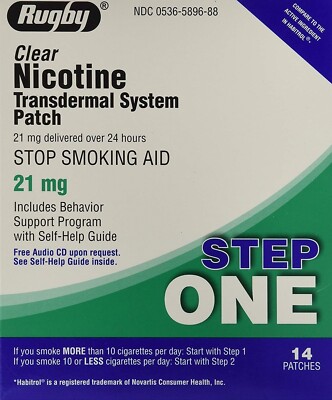21mg nicotine patch is equivalent to how many cigarettes Kroger Step 1 Stop Smoking Aid Transdermal System Patches, 14 ct a small Rugby Nicotine Transdermal Patch, Step
