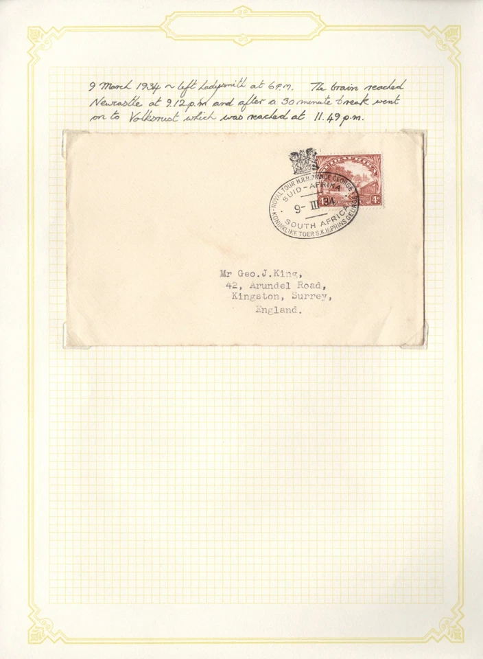 Royal Tour of South Africa por SAR el Príncipe George a bordo "White Train" x13 cubiertas Foto 3 de 4