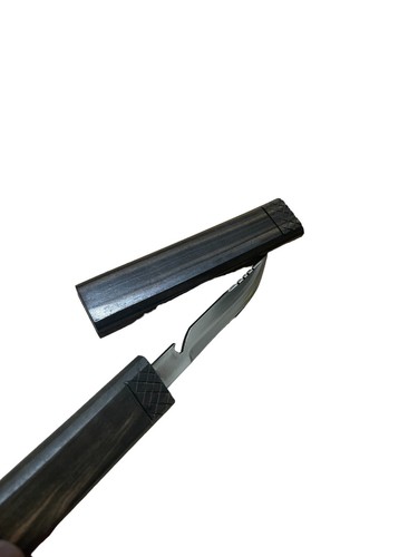 Katana Style Knife,Kamagong Wood Case,Handle,Stainlees Steel Self Defense,#0921F - Picture 1 of 13