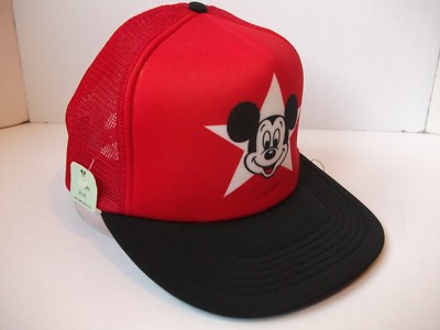Vintage Mickey Mouse Star Hat Red 