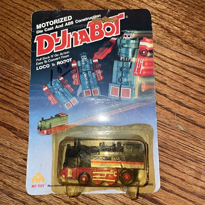 DYNABOT Vintage MC TOY Motorized Pull Back & Go Locomotive To Robot Transformer