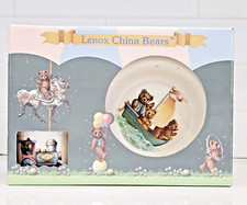 Lenox China Bears Mug Plate Set Heirloom New Baby Gift Boxed USA