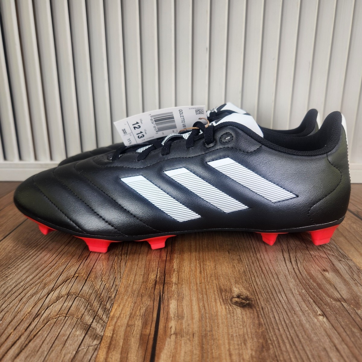 Adidas Goletto VIII FG Men\'s Size 12 Black White Soccer Cleats Shoes‎ GX7793 adidas Goletto VIII Firm-Ground Low-Top Soccer Cleats - Black main image 2