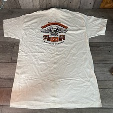 Vintage 3D Emblem White Harley-Davidson GMBH Raunheim/Germany. Made In USA