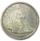 1839 No Drapery Seated Liberty Half Dollar 50C Coin - XF Details (EF) - Rare!