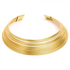 Collana girocollo rigida multifili in ottone  Vesto pazzo