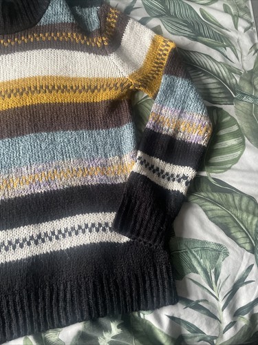 Joe Browns High Neck Knit Jumper Size 10 Stripes Sweatshirt - Picture 3 of 7