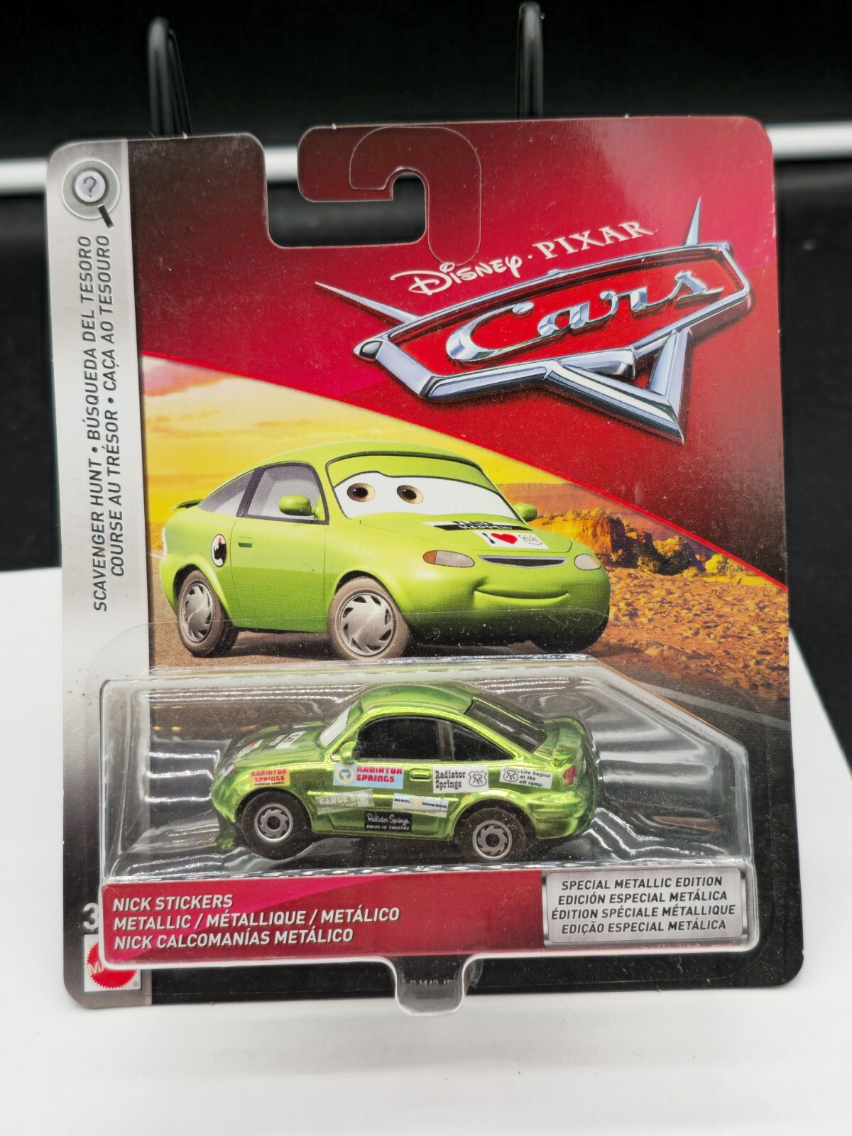 Disney Pixar Cars Nick Stickers Metallic Scavenger Hunt Diecast 1:55 -