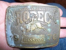 BELT BUCKLE, VINTAGE 1976 NATIONAL FINALS RODEO, OKLAHOMA CITY LIMITED EDITION