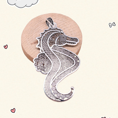 8 Pcs Tibetan Silver Sea Horse Charms Pendants 94x48MM Necklaces Jewelry Making