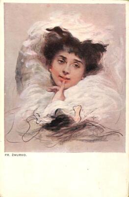 ac0377 - VINTAGE POSTCARD - Glamour Ladies - ARTIST SIGNED Fr.Zmurco POLAND