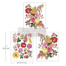 Sunny Glow - Redesign With Prima Middy Transfer, Rub On Furniture Floral Decal