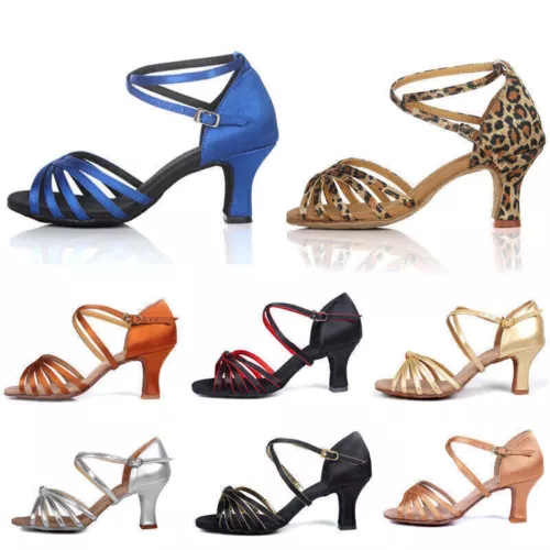 Neu Damen 5 cm Absatz Lateintanschuhe, Salsa, Latein Tanzschuhe, Ballroom DE* - Bild 1 von 28
