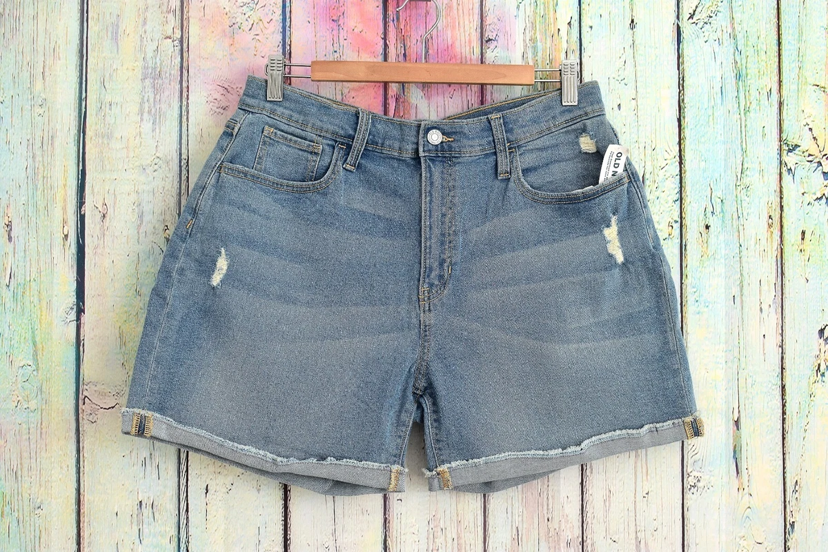 Kids Girls Old Navy High Waisted Frayed Hem Jean Midi Shorts 20