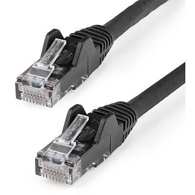 1PC STARTECH.COM N6LPATCH1BK 1ft/30cm LSZH CAT6 Ethernet Cable - 100W PoE RJ45