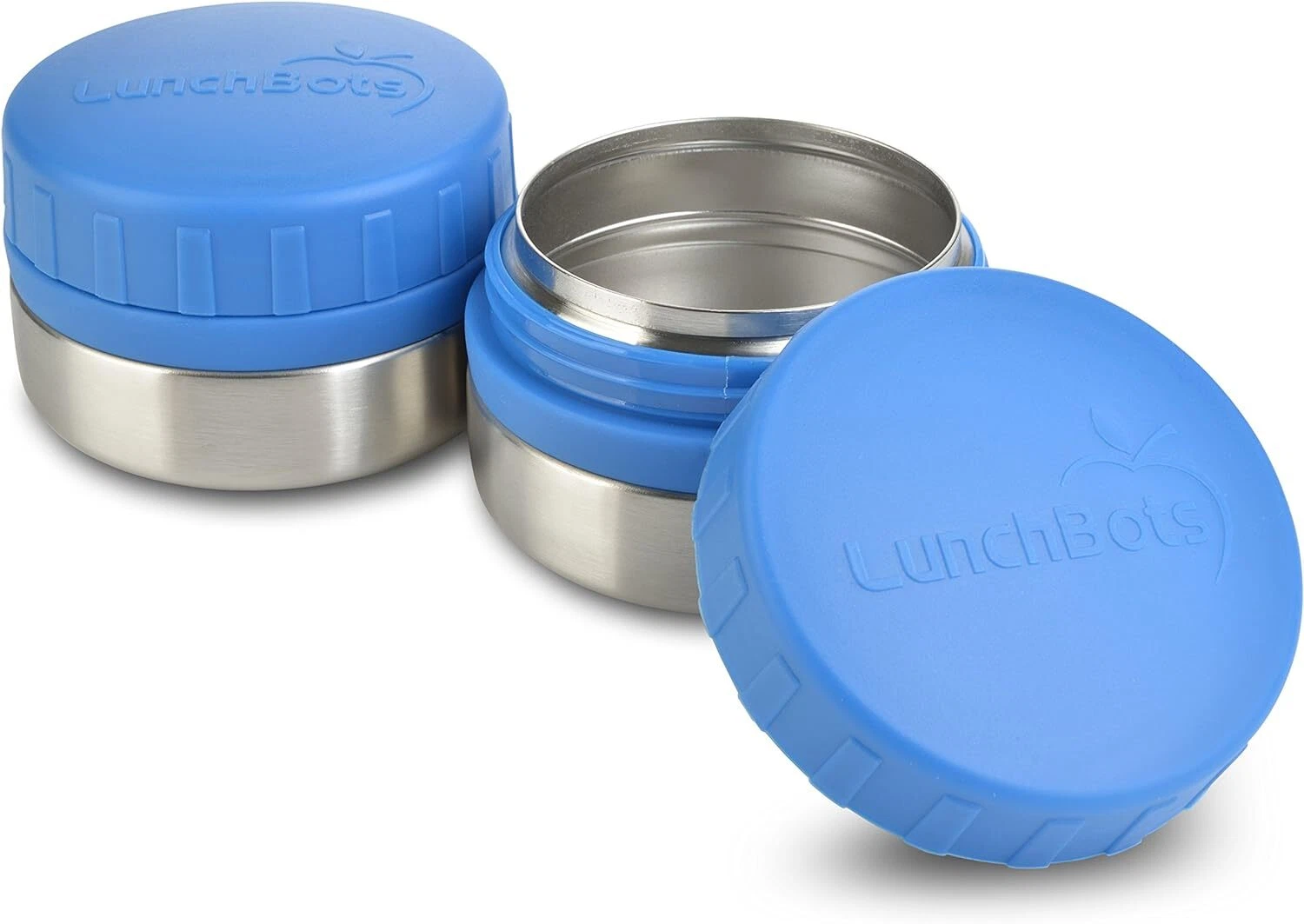 LunchBots Rounds Leak Proof 4 oz. Stainless Snack Container Jar, Set of 2