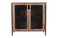 MASH Kommode mit 2 Türen Mangoholz/Eisen schwarz 88x40x85 cm WOLF MÖBEL 