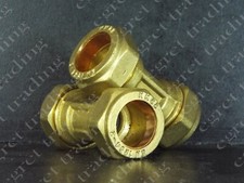 2 off, a Pair of 22mm Brass Single Check Valves, Non Return Compression Fitting